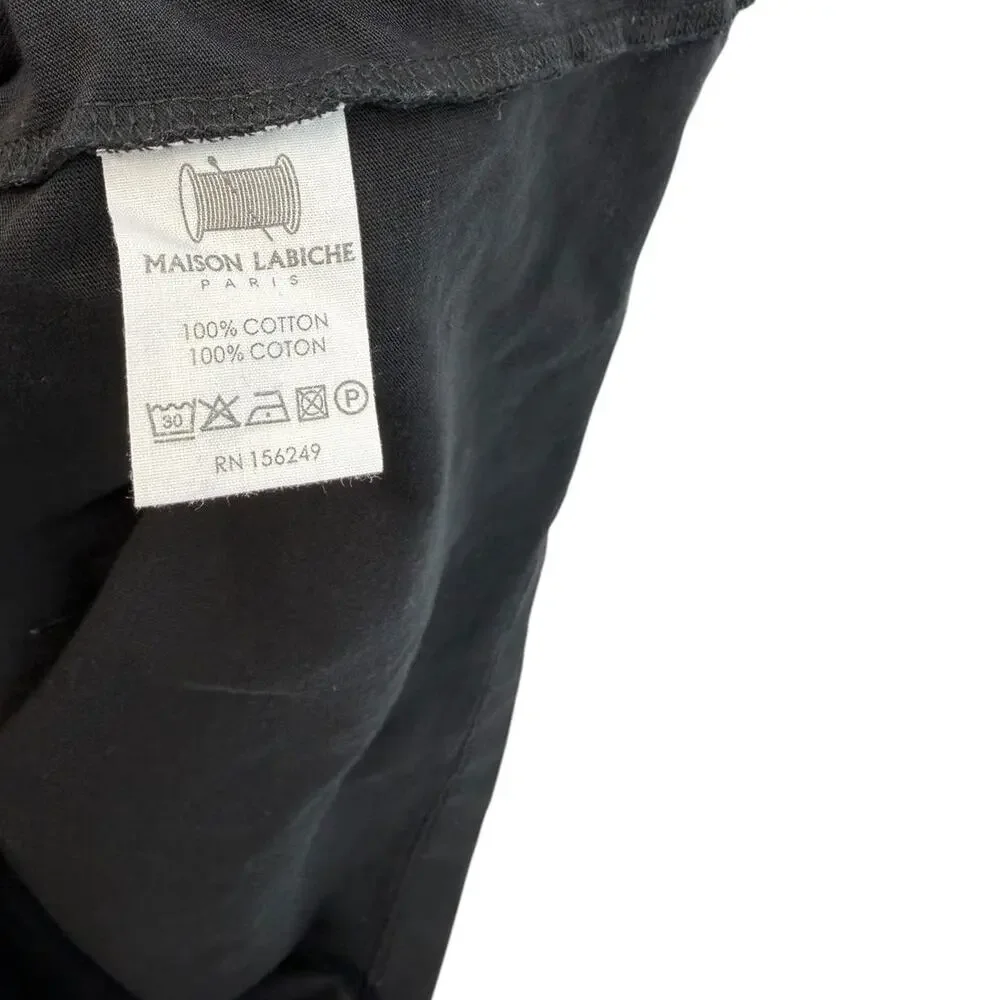 Maison Labiche Thuglife Embroidered Cotton Crewneck Tee Black Size‎ Large